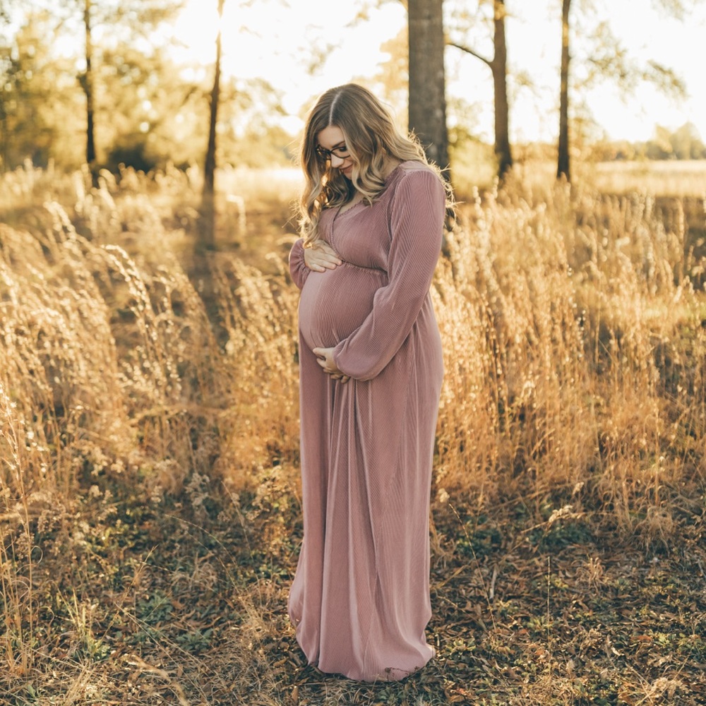 BALTIC BORN VENUS ROSE PLEATED MAXI DRESS